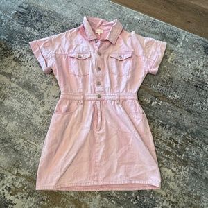 pink denim dress